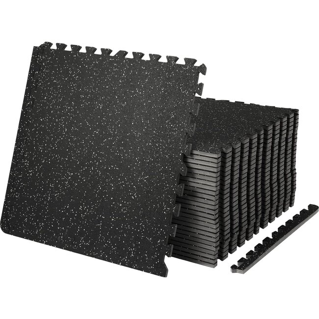 VEVOR 25 PCS 0.56 inch Thick Gym Floor Mats 24 x 24 EVA Foam Rubber