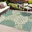 JONATHAN Y SMB110D-8 Zinnia Modern Floral Textured Weave Indoor Outdoor Area-Rug, Bohemian Coastal Mediterranean Easy-Cleaning,Bedroom,Kitchen,Backyard,Patio,Non Shedding, 8 X 10, Cream/Green