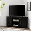 Crosley Furniture Camden 48-inch Corner TV Stand with Open Storage, Black