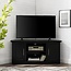 Crosley Furniture Camden 48-inch Corner TV Stand with Open Storage, Black