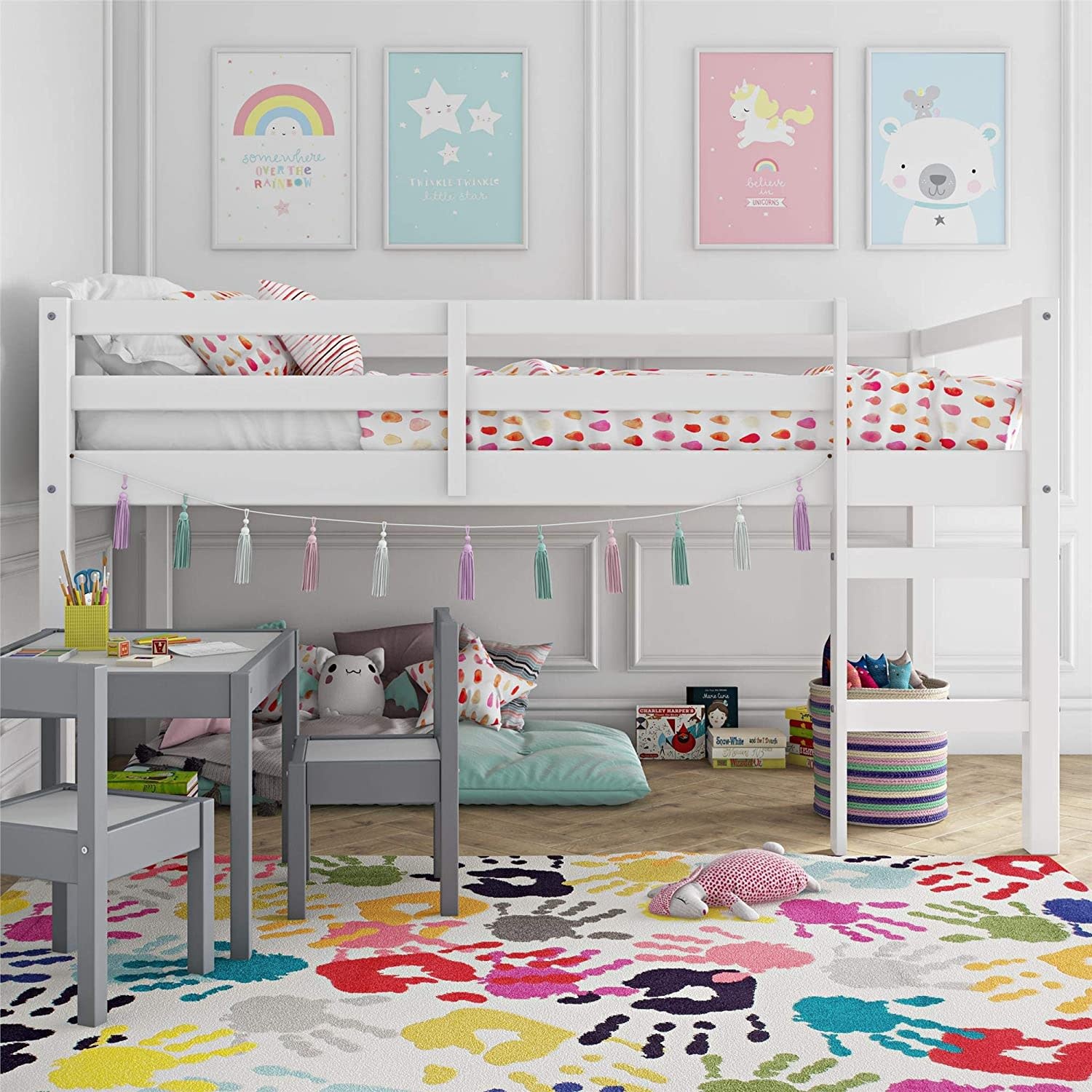 Dorel Living Milton Junior Twin Loft Bed, White Amazing Bargains USA