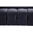 Iconic Home Julia Sofa Velvet Upholstered Channel-Quilted Button Tufted Cushion Shelter Arm Design Espresso Finish Gold Tip Wood Legs Modern Contemporary, Black