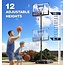 Basketball Hoop,Portable Basketball Hoop System for Outdoor, Adjustable Height 5.7-10ft 45in Backboard Basketball Goal for Kids Teen and Adult Black