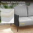 EAST OAK Life Chatter Outdoor Sofa, Outdoor Furniture 3 Seats with Waterproof Thick Cushions, Modern Patio Sofa Deep Seating for Outdoor Garden Porch Blackyard, Earth Black & Misty Grey