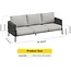 EAST OAK Life Chatter Outdoor Sofa, Outdoor Furniture 3 Seats with Waterproof Thick Cushions, Modern Patio Sofa Deep Seating for Outdoor Garden Porch Blackyard, Earth Black & Misty Grey