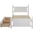 Oudiec Twin Size Platform Bed Frame with 2 Drawers, Solid Wood Bedframe for Limited Space Kids, Teens, Adults, Bedroom, No Need Box Spring, White