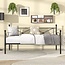 VECELO Twin Daybed Frame, Metal Day Bed with Stylish Headboard, Multifunctional Platform Beds for Bedroom, Living Room, Guest Room, No Boxing Spring Needed, Black