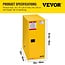 Vevor Flammable Cabinet 18" x 18" x 35", Galvanized Steel Safety Cabinet, Adjustable Shelf Flammable Storage Cabinet, for Commercial Industrial and Home Use, Yellow: Industrial & Scientific