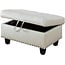 Uneeruiqy White Faux Leather Synthetic Leather Storage Ottoman for Home Office Bedroom Living Room, Strong Bearing Capacity Sofa Small Sofa Setee