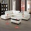 Uneeruiqy White Faux Leather Synthetic Leather Storage Ottoman for Home Office Bedroom Living Room, Strong Bearing Capacity Sofa Small Sofa Setee