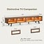 Bestier Mid Century Modern TV Stand for 75 inch TV, LED Entertainment Center with Storage and Sliding Doors, Low Profile TV Consoles for Living Room, Ancona Walnut