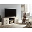 Signature Design by Ashley Willowton Shabby Chic Large TV Stand up to 60" with 3 Shelves and Fireplace Option, White