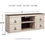 Signature Design by Ashley Willowton Shabby Chic Large TV Stand up to 60" with 3 Shelves and Fireplace Option, White