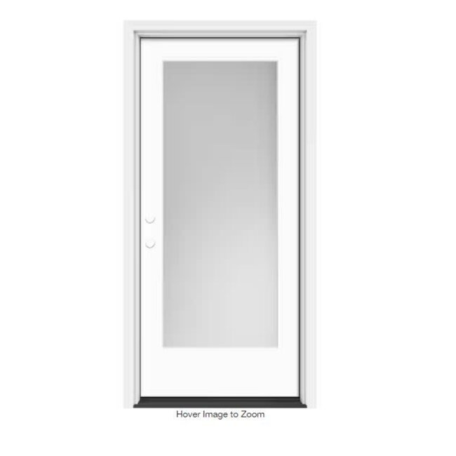 Performance Door System 36 in. x 80 in. VG Full Lite Right-Hand Inswing Pearl White Smooth Fiberglass Prehung Front Door