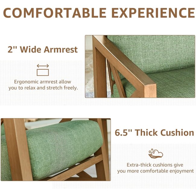 NATURAL EXPRESSIONS Outdoor Patio Rocking Chair, Metal Rocker Chair