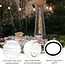 Patio Heater Glass Tube Replacement,49.5" Tall 4" Diameter with Silicone Connecting Ring Compatible with Four-Sided Pyramid Flame Outdoor Heater, Glass Tube Patio Heater for Hiland, Fire Sense