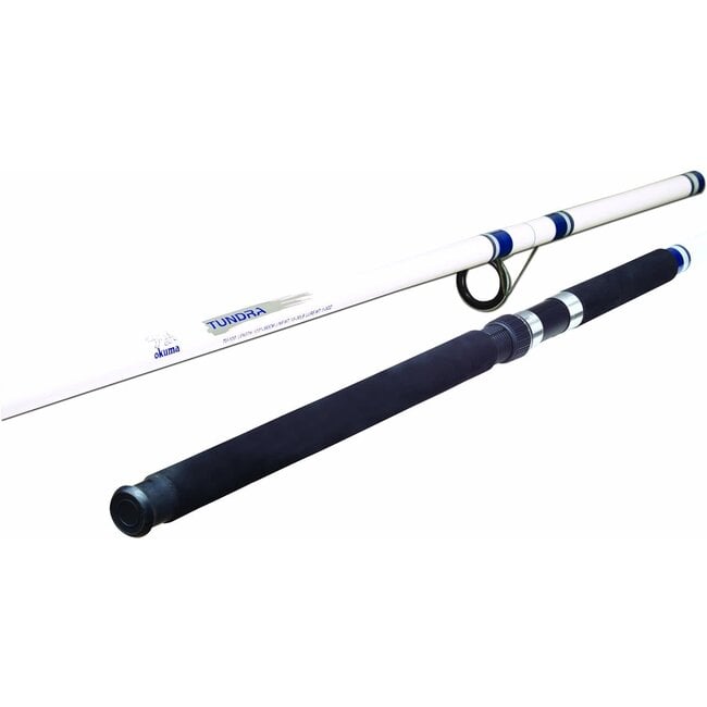 Okuma Fishing TU-150 Tundra 15-Foot 3-Piece Surf/Pier Spinning Rod (Large, White/Blue)