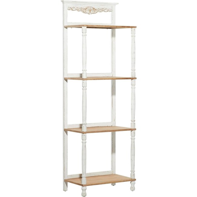 Deco 79 Wood Solid Shelving Unit, 25" x 14" x 71", White