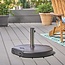 Christopher Knight Home Kelly Outdoor 132lb Concrete Circular Umbrella Base with Stainless Steel Collar, Black