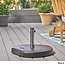 Christopher Knight Home Kelly Outdoor 132lb Concrete Circular Umbrella Base with Stainless Steel Collar, Black
