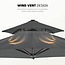 wikiwiki 12 FT 2 Tiers Cantilever Patio Umbrella, Offset Umbrella Outdoor Patio, 6-Level 360°Rotation Heavy Duty Large Umbrella with Cross Base, Grey