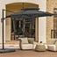 wikiwiki 12 FT 2 Tiers Cantilever Patio Umbrella, Offset Umbrella Outdoor Patio, 6-Level 360°Rotation Heavy Duty Large Umbrella with Cross Base, Grey