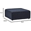 Amazon Brand Rivet Audrey Modern Ottoman, 39"W, Grey Storm
