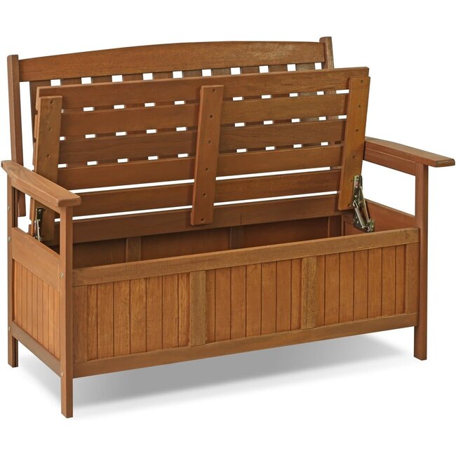 FURINNO Tioman Hardwood Patio Furniture Kent Bench Box Amazing