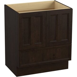 KOHLER 99516-TK-1WC Damask 30-Inch Vanity with Toe Kick, 2 Doors and 1 Drawer, Felt Grey