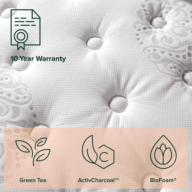 ZINUS 10 Inch Green Tea Cooling Gel Memory Foam Hybrid Mattress