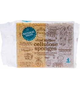 Natural Value Dual Surface Cellulose Sponges 4 Pack