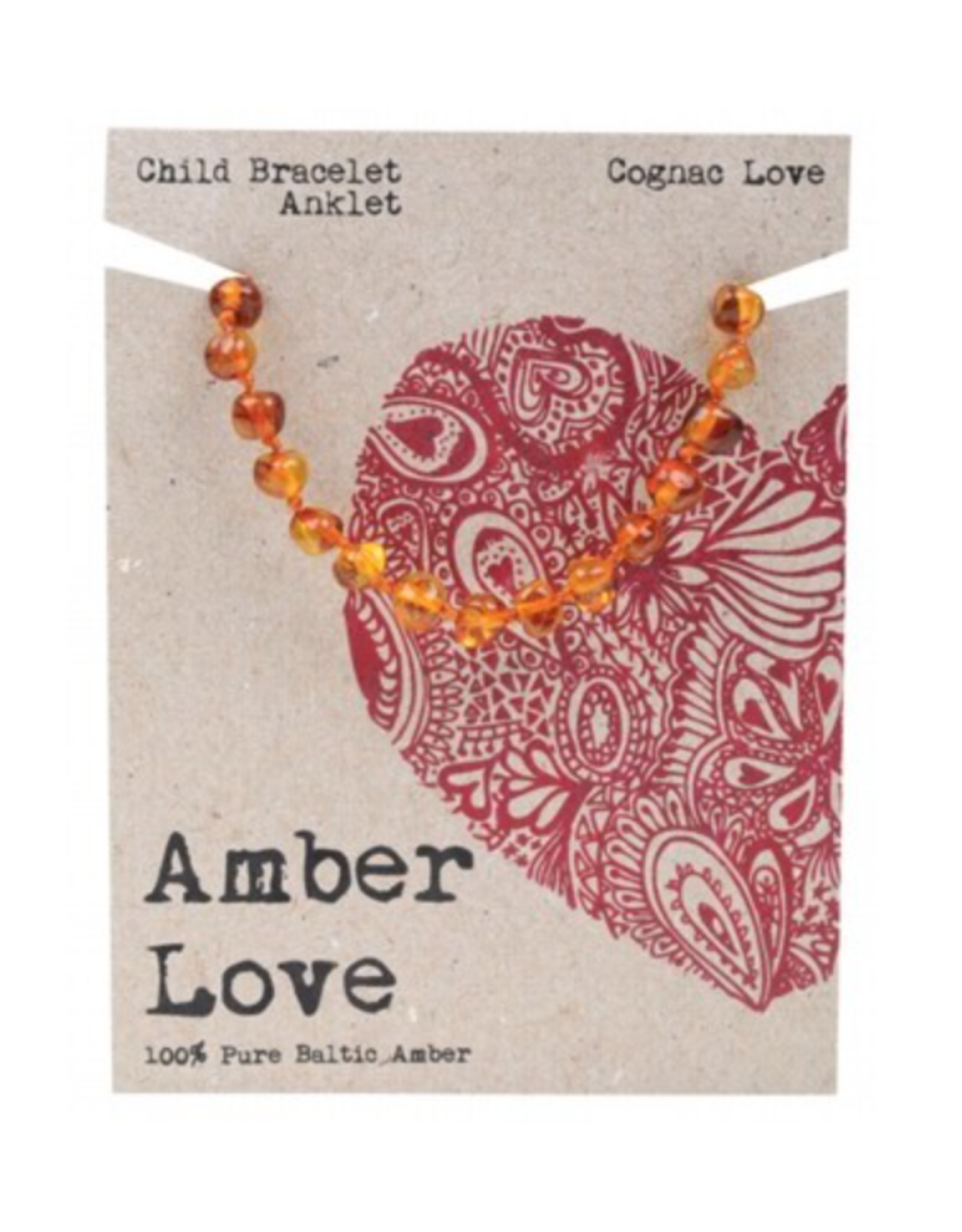 Amber Love Children's Bracelet/Anklet Baltic Amber - Cognac Love 14cm