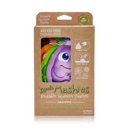 Little Mashies Reusable Squeeze Pouch Pack Of 10 - Mixed Colours 10x130ml