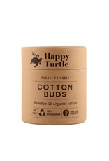 Happy Turtle Organic Cotton & Bamboo Cotton Buds - Round Tub - 200 pack