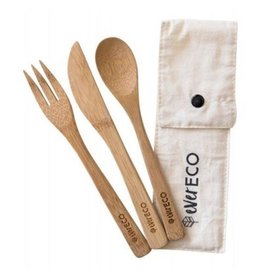 Ever Eco Bamboo Cutlery Set  With Organic Cotton Pouch