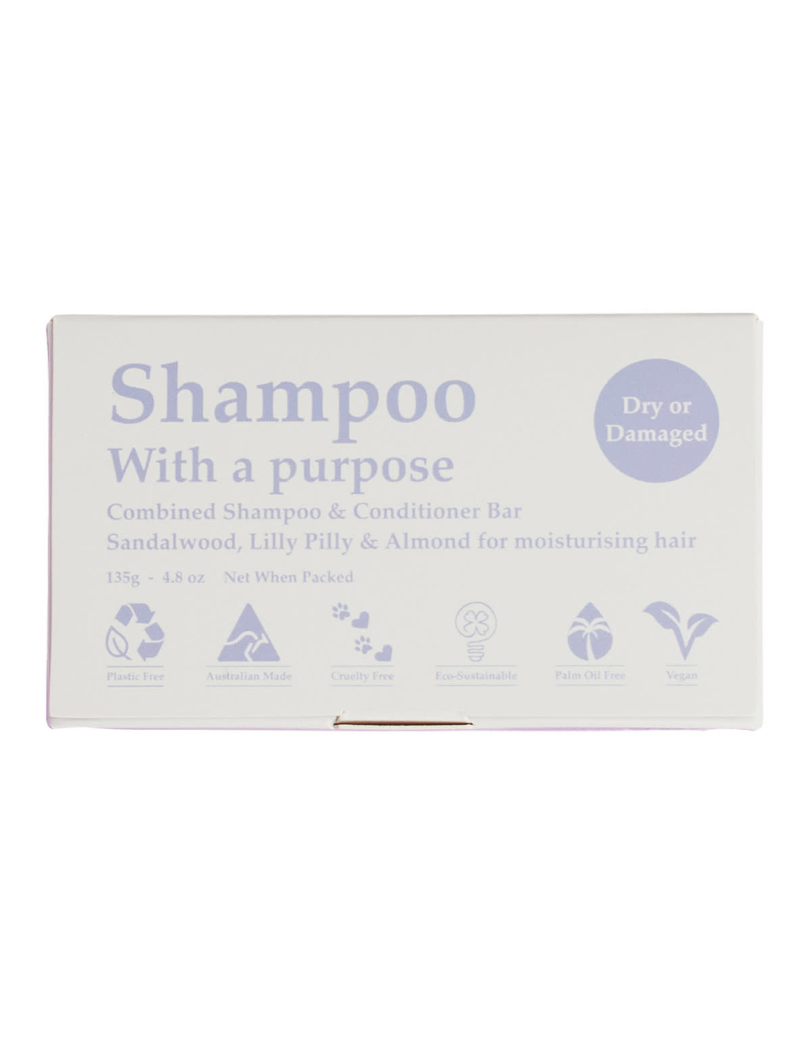 Shampoo with a Purpose Shampoo & Conditioner Bar - Dry or Damaged Hair - 135g