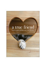 Affirmations Publishing House Greeting Card - A True Friend Leaves Paws Prints on Your Heart