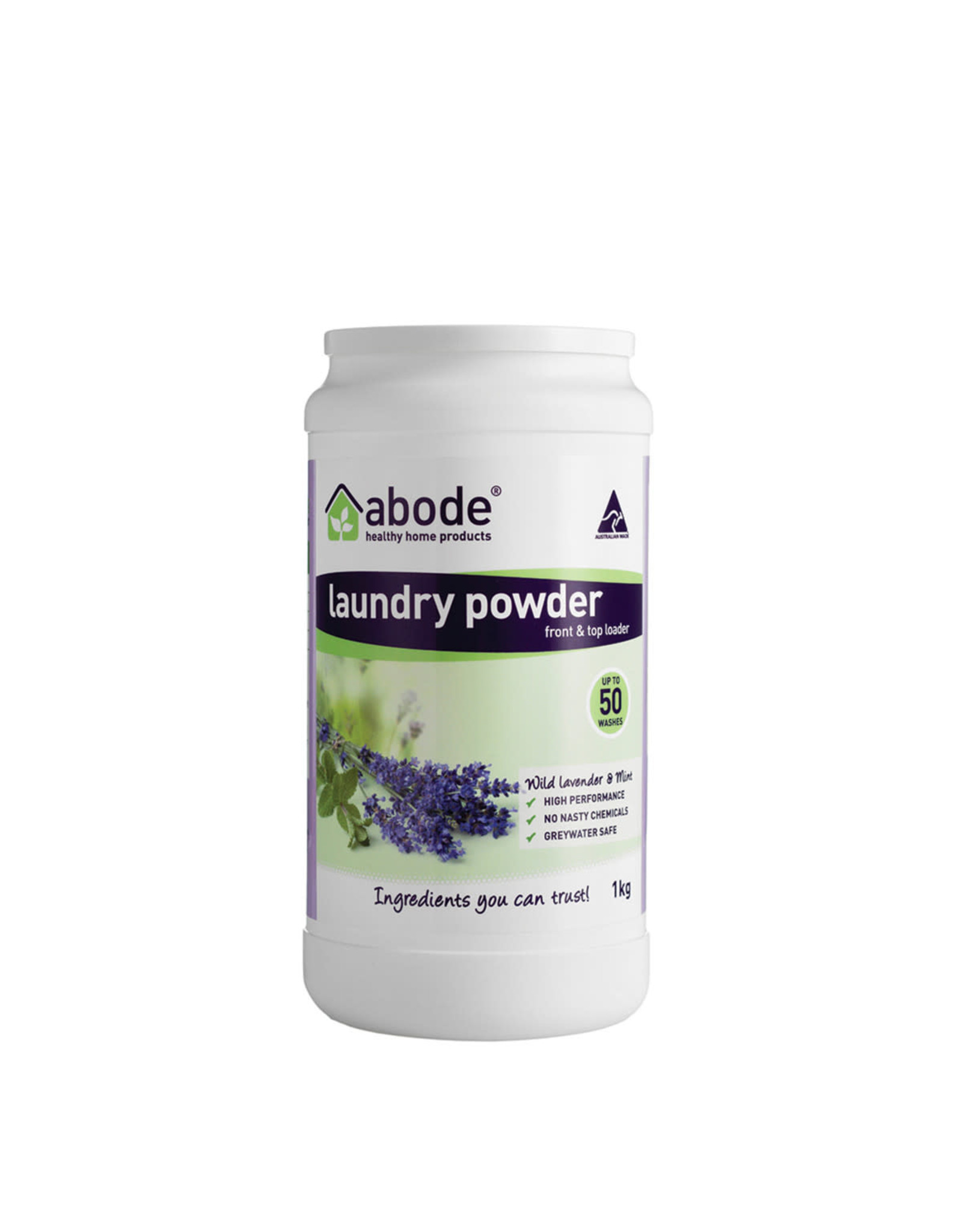 Abode Abode Laundry Powder (Front Top) Wild Lavender and Mint 1kg