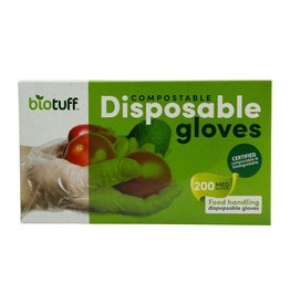 Biotuff Compostable Disposable Gloves Medium 200pk