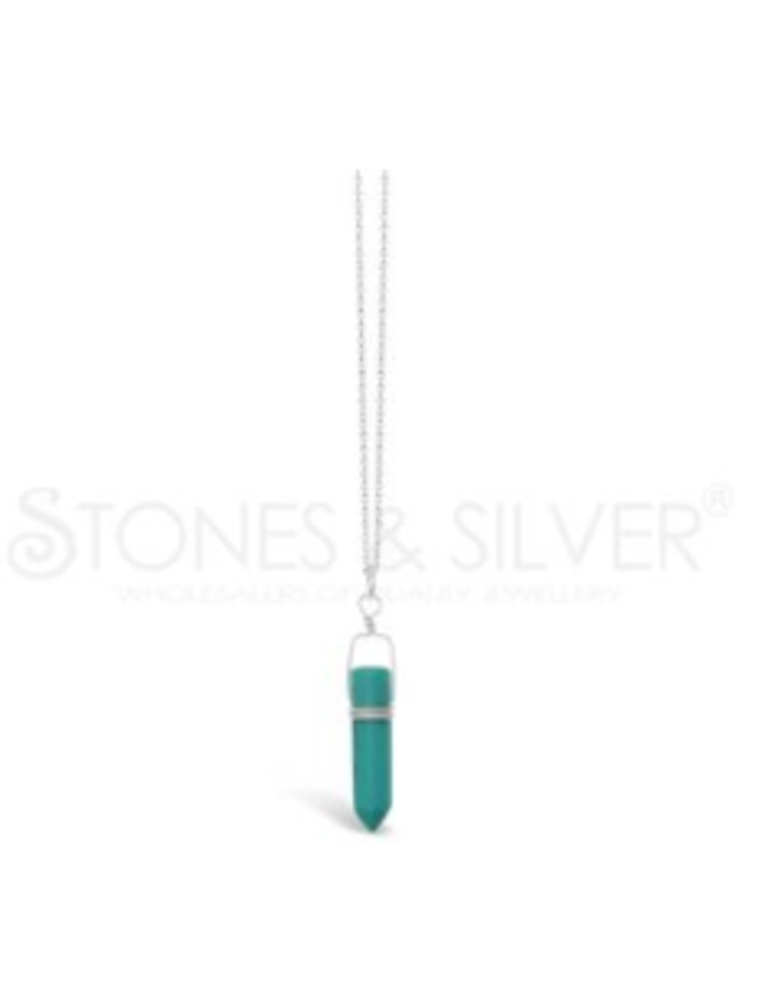 Stones & Silver Turquoise Point Necklace 45cm