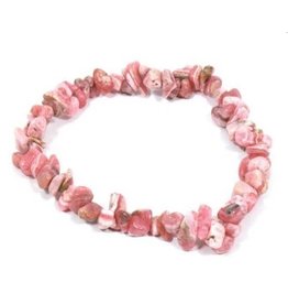 Silverstone Crystal Chip Bracelet - Rhodochrosite