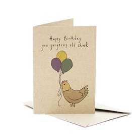 Deer Daisy Happy Birthday Old Chook Greeting Card