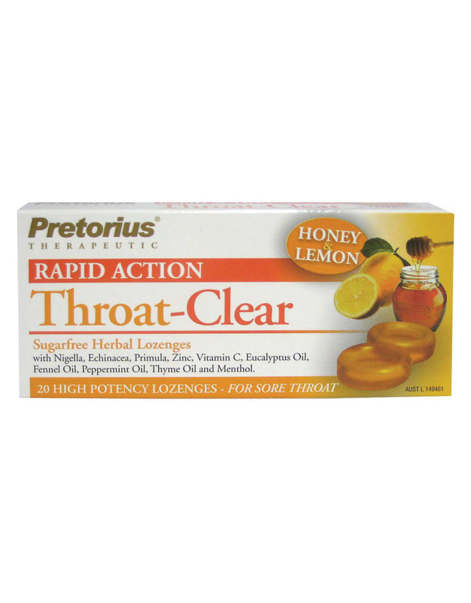 Pretorius Throat-Clear 20L Honey and Lemon