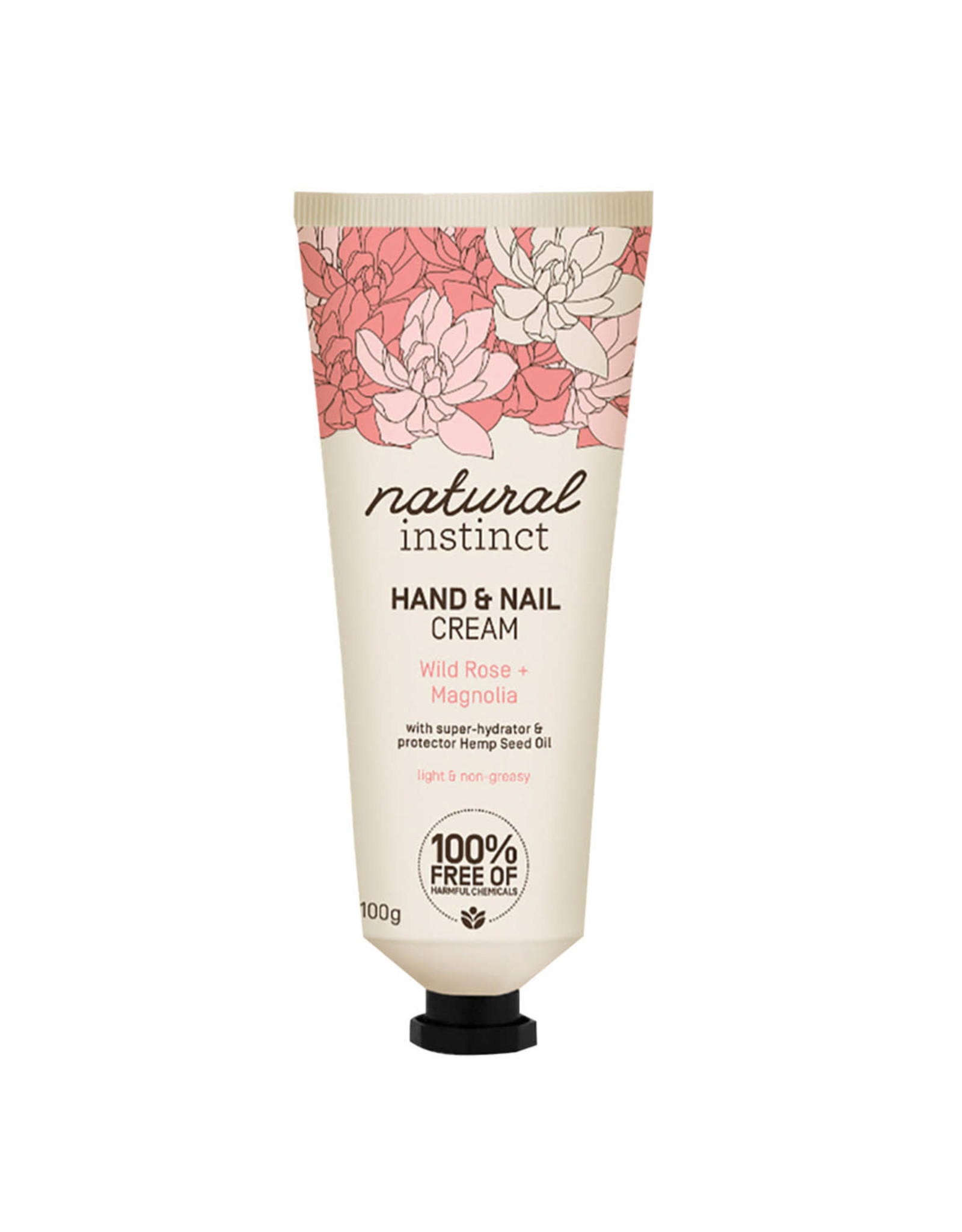 Natural Instinct Hand & Nail Cream Wild Rose & Magnolia 100g