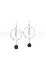 Stones & Silver Onyx Hoop Earrings