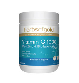 Herbs of Gold Vitamin C 1000 Plus Zinc & Bioflavonoids 120t