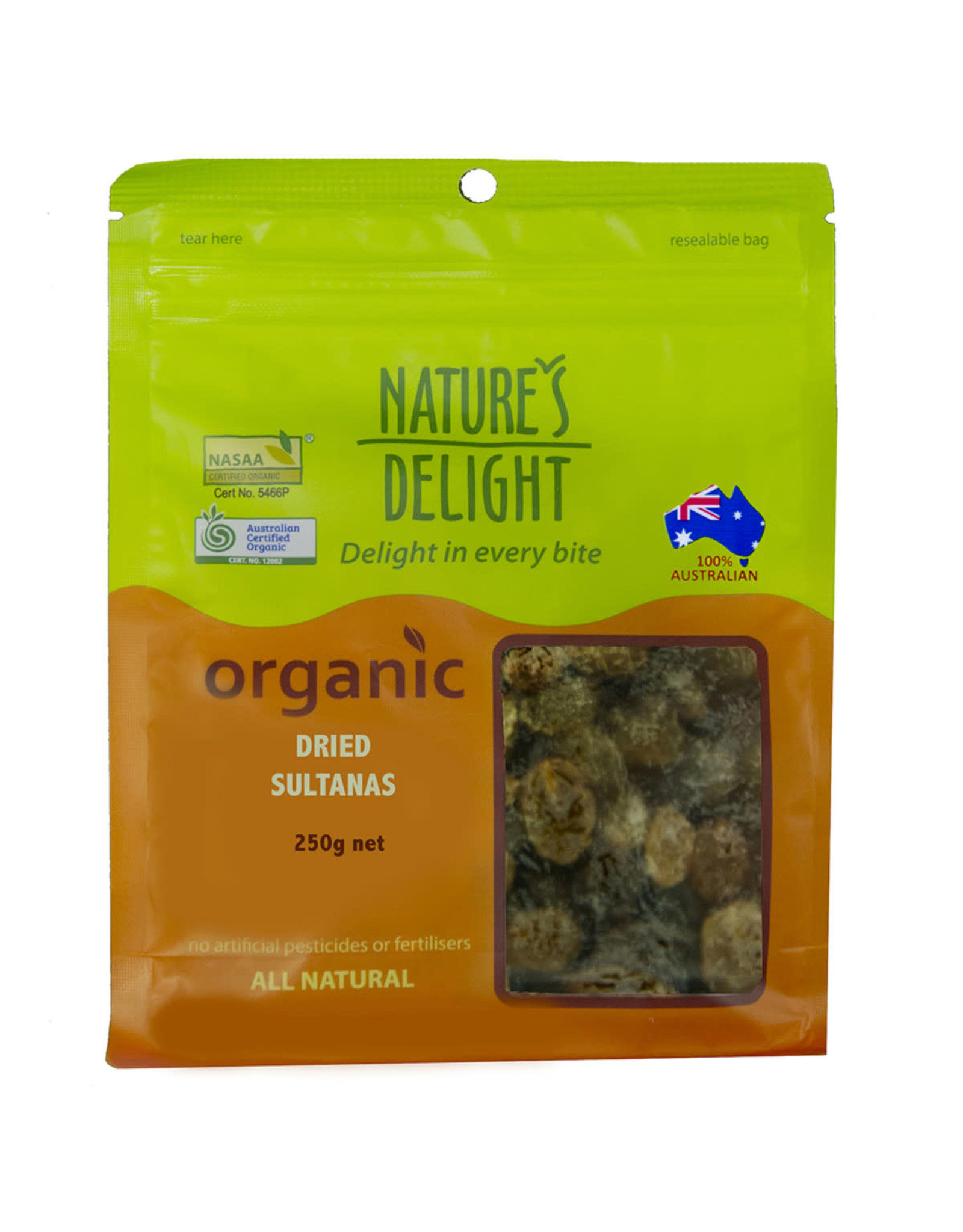 Nature's Delight Organic Dried Sultanas 250g