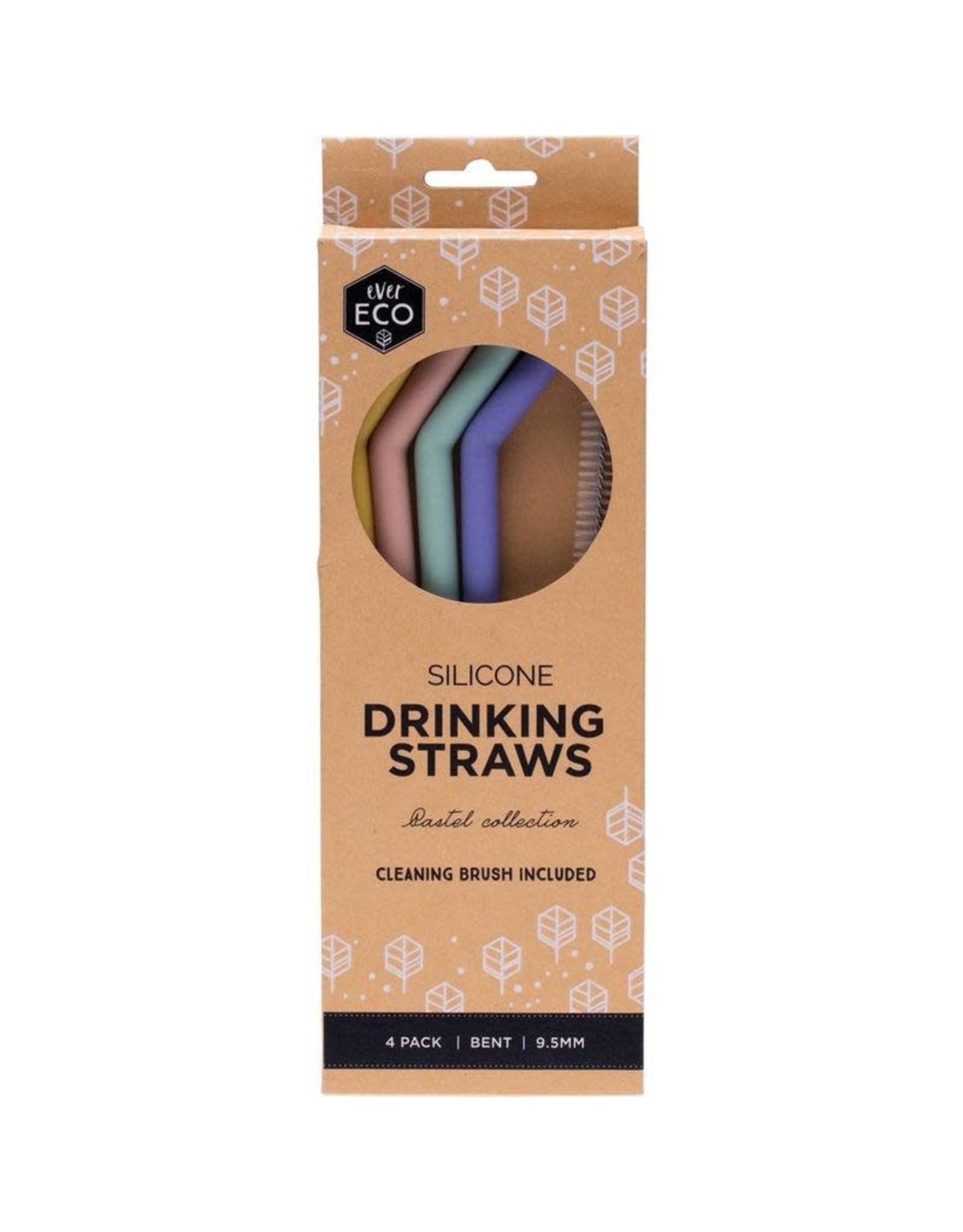 Ever Eco Silicone Drinking Straws Bent 4 pack