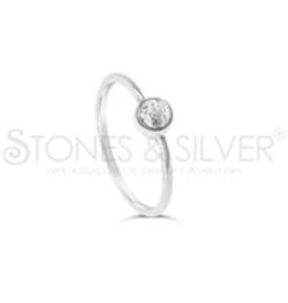 Stones & Silver Clear Quartz Ring 4mm