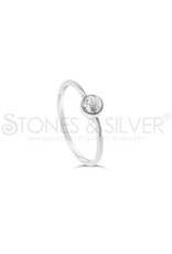 Stones & Silver Clear Quartz Ring 4mm